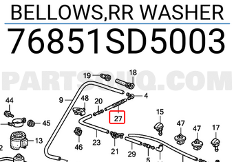 Honda 76851SD5003 BELLOWS,RR WASHER