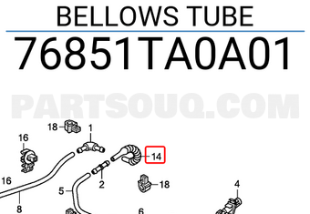 Honda 76851TA0A01 BELLOWS TUBE