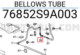 Honda 76852S9A003 BELLOWS TUBE