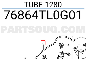 Honda 76864TL0G01 TUBE 1280