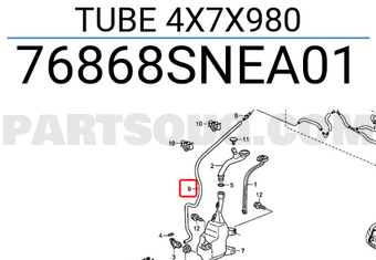 Honda 76868SNEA01 TUBE 4X7X980