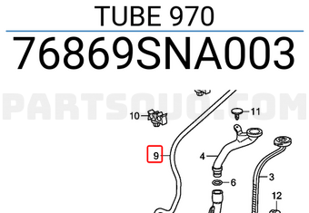 Honda 76869SNA003 TUBE 970