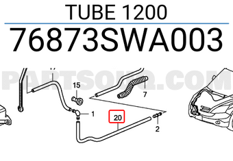 Honda 76873SWA003 TUBE 1200