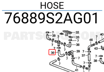 Honda 76889S2AG01 HOSE