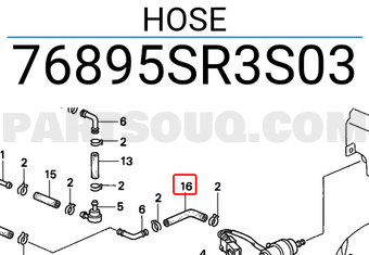 Honda 76895SR3S03 HOSE