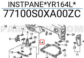 Honda 77100S0XA00ZC INSTPANE*YR164L*