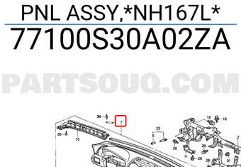 Honda 77100S30A02ZA PNL ASSY,*NH167L*