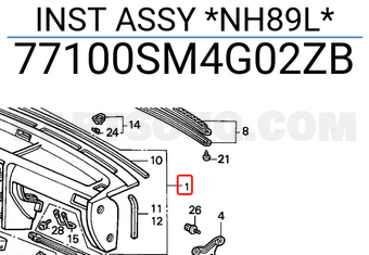 Honda 77100SM4G02ZB INST ASSY *NH89L*