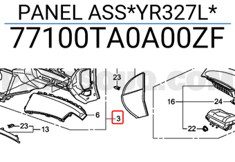 Honda 77100TA0A00ZF PANEL ASS*YR327L*