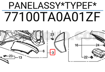 Honda 77100TA0A01ZF PANELASSY*TYPEF*