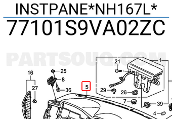 Honda 77101S9VA02ZC INSTPANE*NH167L*
