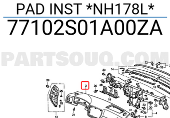 Honda 77102S01A00ZA PAD INST *NH178L*