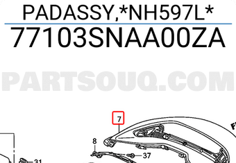 Honda 77103SNAA00ZA PADASSY,*NH597L*