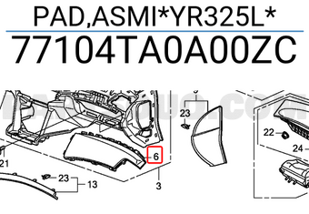 Honda 77104TA0A00ZC PAD,ASMI*YR325L*