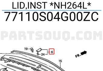 Honda 77110S04G00ZC LID,INST *NH264L*