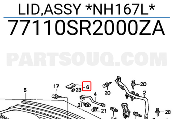 Honda 77110SR2000ZA LID,ASSY *NH167L*