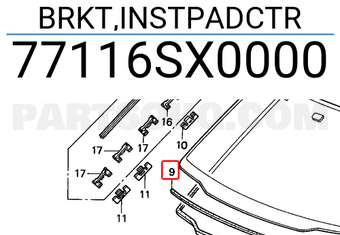 Honda 77116SX0000 BRKT,INSTPADCTR