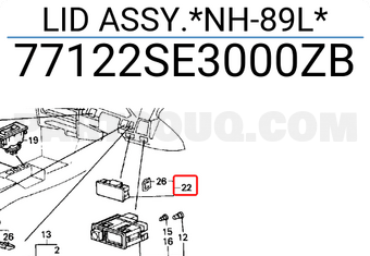 Honda 77122SE3000ZB LID ASSY.*NH-89L*