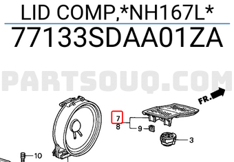 Honda 77133SDAA01ZA LID COMP,*NH167L*