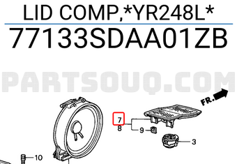 Honda 77133SDAA01ZB LID COMP,*YR248L*