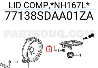 Honda 77138SDAA01ZA LID COMP,*NH167L*