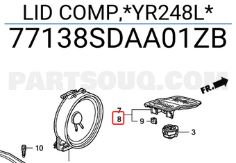 Honda 77138SDAA01ZB LID COMP,*YR248L*