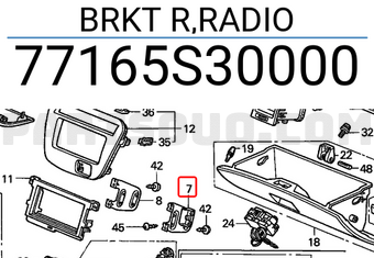 Honda 77165S30000 BRKT R,RADIO