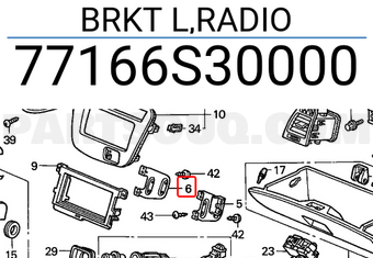 Honda 77166S30000 BRKT L,RADIO