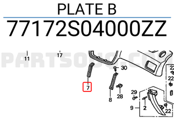 Honda 77172S04000ZZ PLATE B
