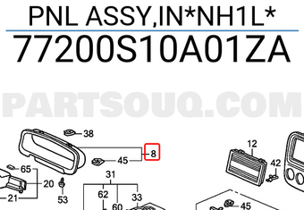 Honda 77200S10A01ZA PNL ASSY,IN*NH1L*