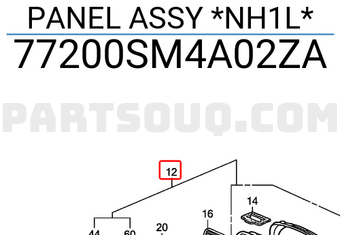 Honda 77200SM4A02ZA PANEL ASSY *NH1L*