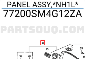 Honda 77200SM4G12ZA PANEL ASSY,*NH1L*