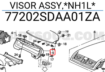 Honda 77202SDAA01ZA VISOR ASSY,*NH1L*