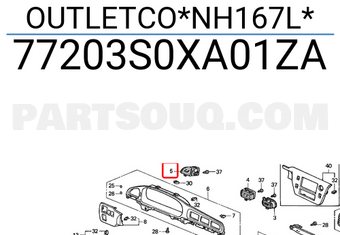 Honda 77203S0XA01ZA OUTLETCO*NH167L*