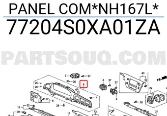 Honda 77204S0XA01ZA PANEL COM*NH167L*