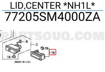 Honda 77205SM4000ZA LID,CENTER *NH1L*