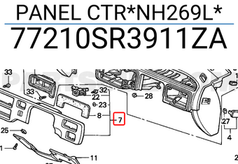 Honda 77210SR3911ZA PANEL CTR*NH269L*