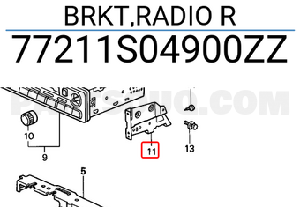 Honda 77211S04900ZZ BRKT,RADIO R