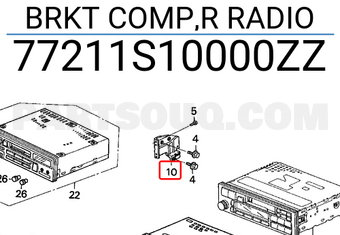 Honda 77211S10000ZZ BRKT COMP,R RADIO