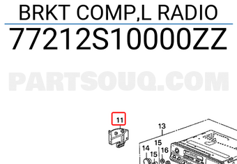 Honda 77212S10000ZZ BRKT COMP,L RADIO