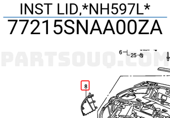 Honda 77215SNAA00ZA INST LID,*NH597L*