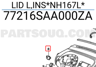 Honda 77216SAA000ZA LID L,INS*NH167L*