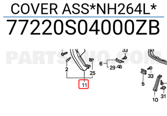 Honda 77220S04000ZB COVER ASS*NH264L*