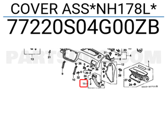 Honda 77220S04G00ZB COVER ASS*NH178L*