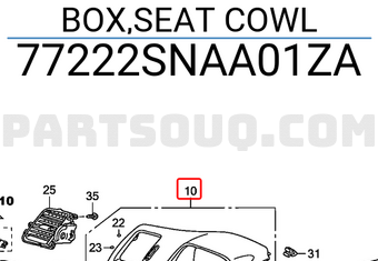 Honda 77222SNAA01ZA BOX,SEAT COWL