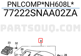 Honda 77222SNAA02ZA PNLCOMP*NH608L*
