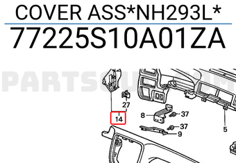 Honda 77225S10A01ZA COVER ASS*NH293L*