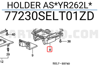 Honda 77230SELT01ZD HOLDER AS*YR262L*
