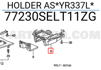 Honda 77230SELT11ZG HOLDER AS*YR337L*