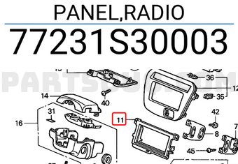 Honda 77231S30003 PANEL,RADIO